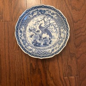 Blue and white antique serving bowl